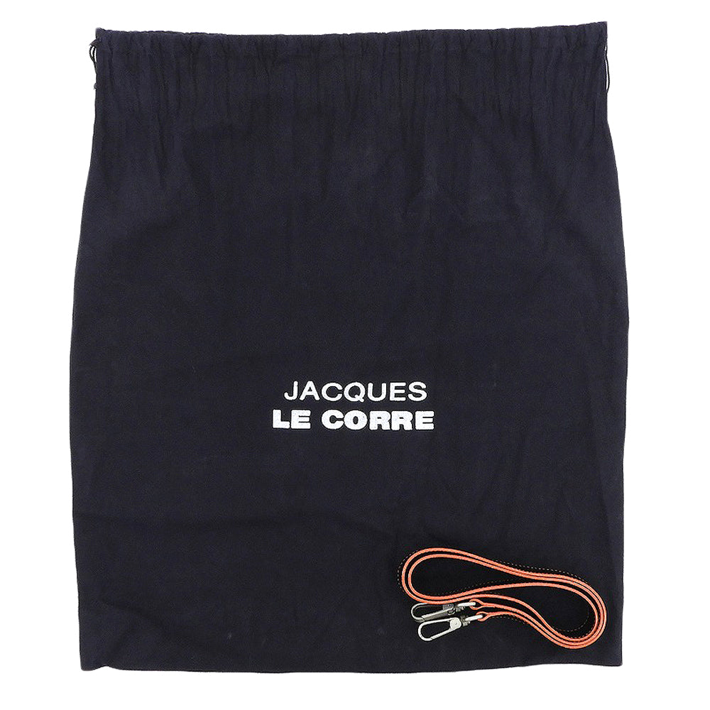 JACQUES LE CORRE ジャックルコー 美品 リスボン ミニボストン バッグ 2WAY ショルダー ハンドバッグ メンズ ブラック×オレンジ ハンドバッグ