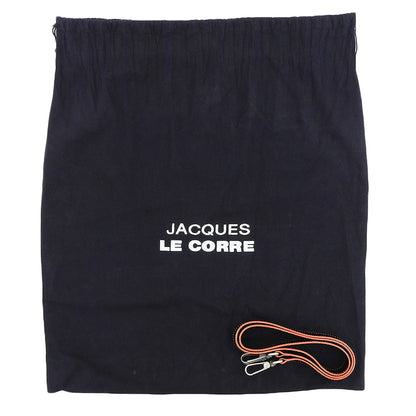 JACQUES LE CORRE ジャックルコー 美品 リスボン ミニボストン バッグ 2WAY ショルダー ハンドバッグ メンズ ブラック×オレンジ ハンドバッグ