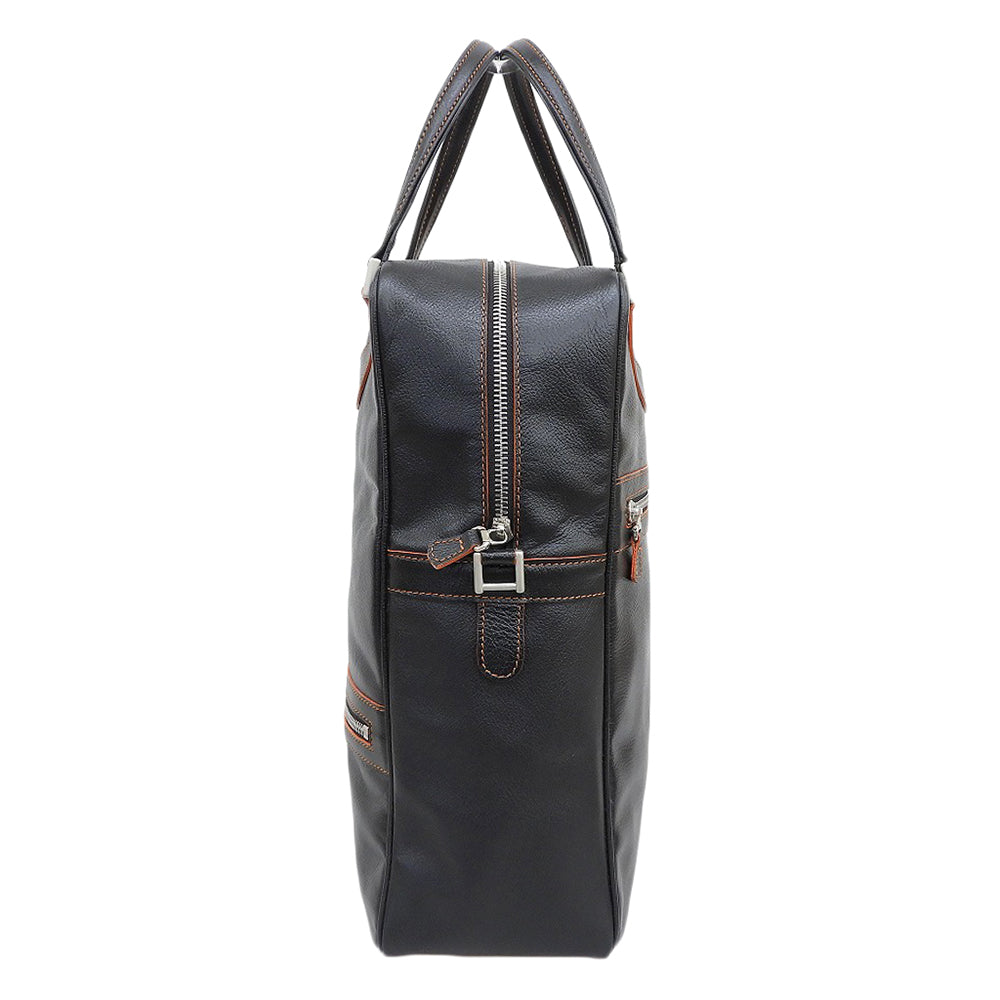 JACQUES LE CORRE ジャックルコー 美品 リスボン ミニボストン バッグ 2WAY ショルダー ハンドバッグ メンズ ブラック×オレンジ ハンドバッグ