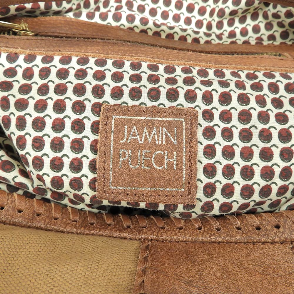 JAMIN PUECH ジャマンピュエッシュ ステッチ デザイン ワンハンド バッグ レザー ショルダーバッグ レディース ブラウン ショルダーバッグ