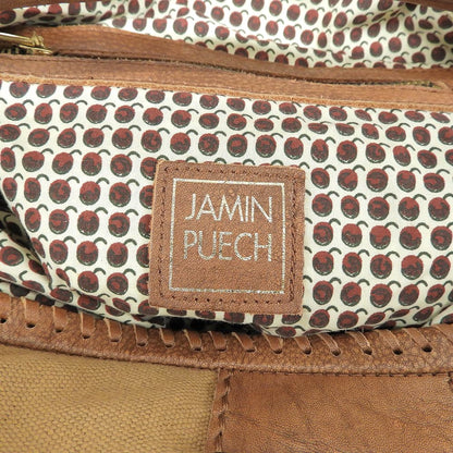 JAMIN PUECH ジャマンピュエッシュ ステッチ デザイン ワンハンド バッグ レザー ショルダーバッグ レディース ブラウン ショルダーバッグ
