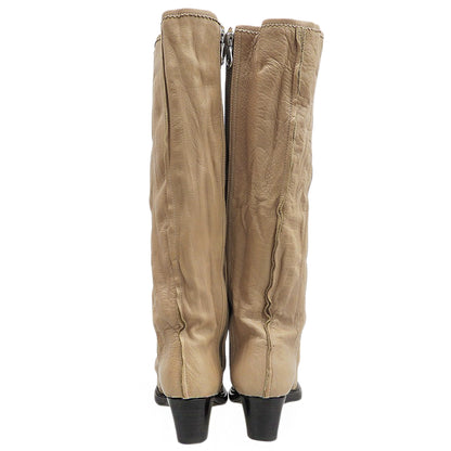 MIHARAYASUHIRO ミハラヤスヒロ レザー ロングブーツ シューズ レディース ベージュ 24 1/2 シューズ