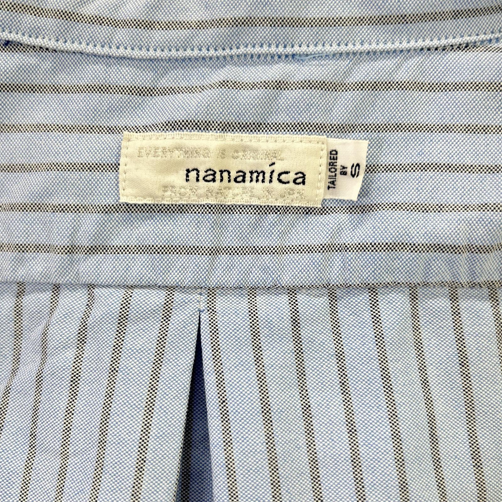 nanamica ナナミカ SUGF352 ブルー×グレー ボタンダウンストライプウィンドシャツ トップス