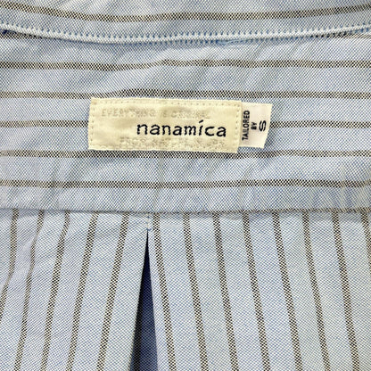 nanamica ナナミカ SUGF352 ブルー×グレー ボタンダウンストライプウィンドシャツ トップス