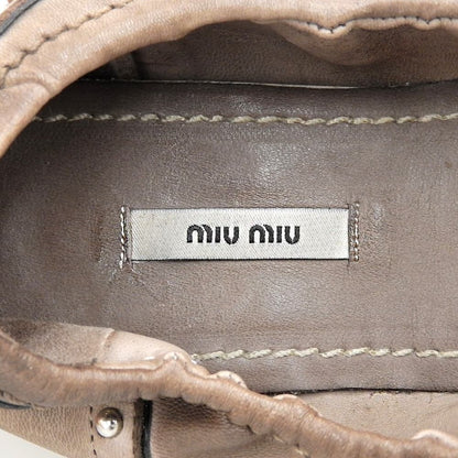 MIUMIU ミュウミュウ ビジュー パンプス シューズ レディース ブラウン×パープル シューズ