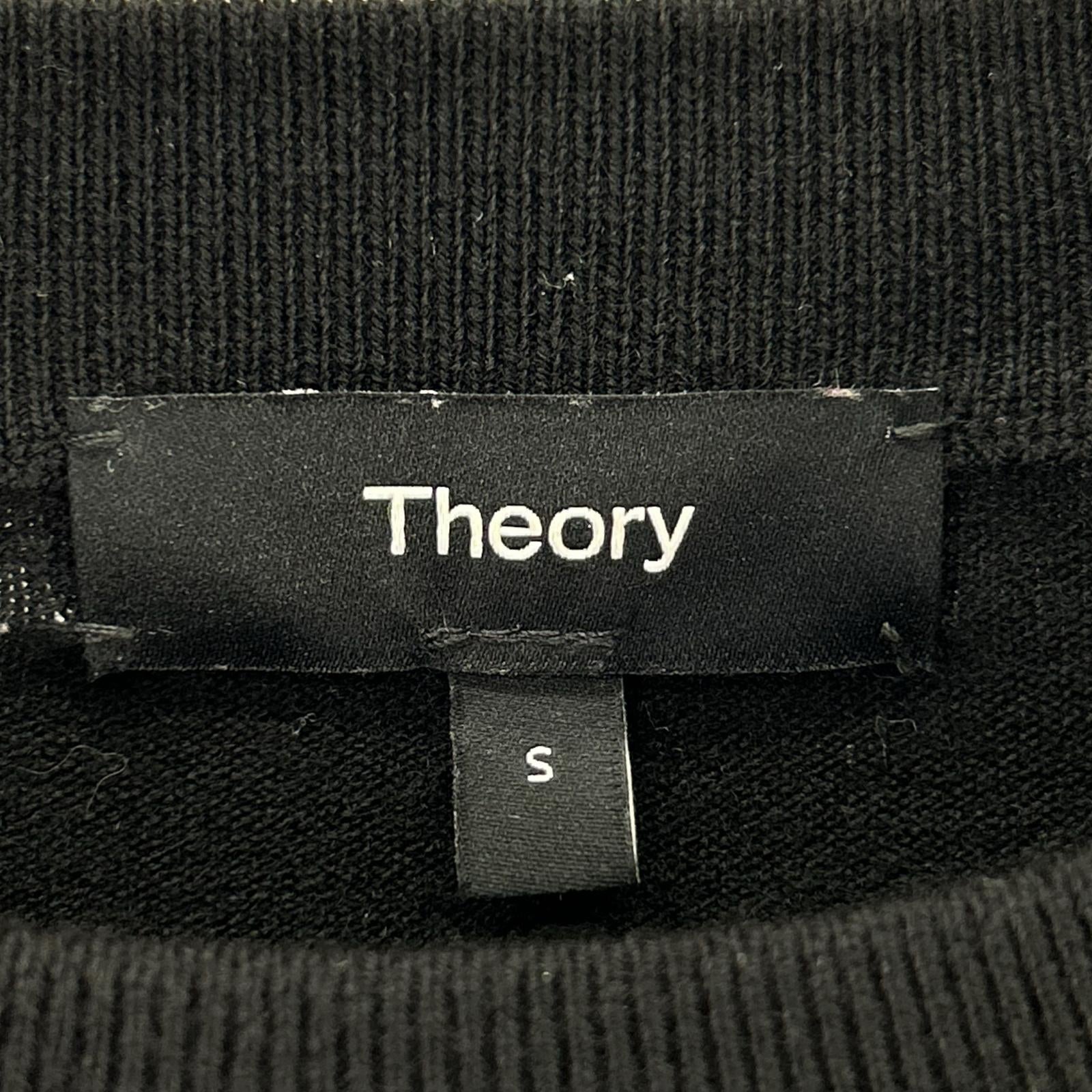Theory セオリー 01-2301705 ブラック ウール長袖ニット トップス