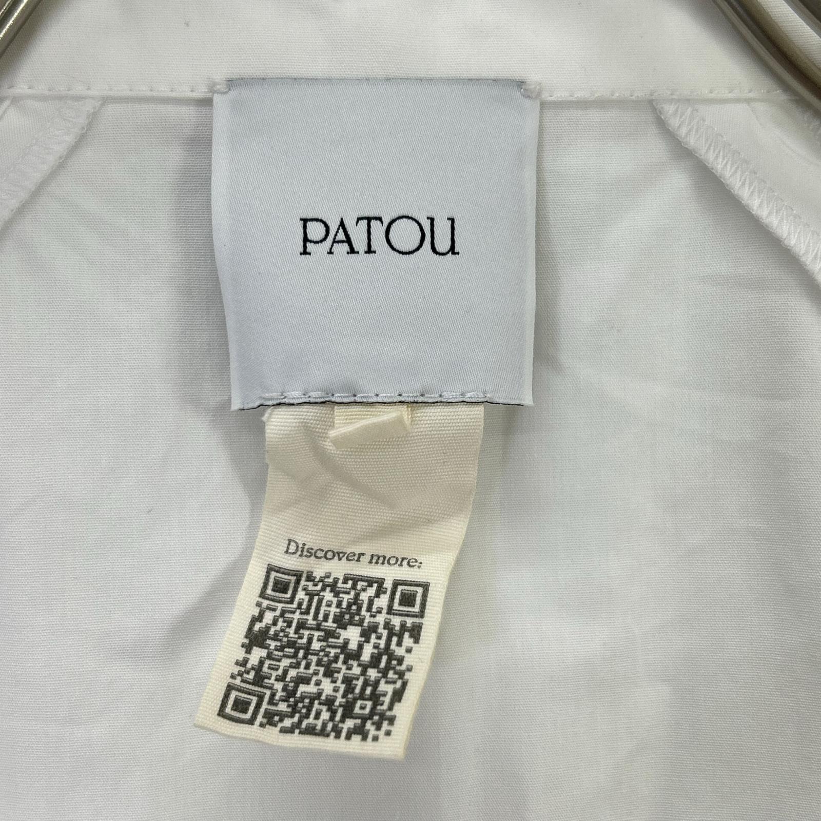 PATOU パトゥ ホワイト オーガニックコットン ラヴァリエール ブラウス トップス