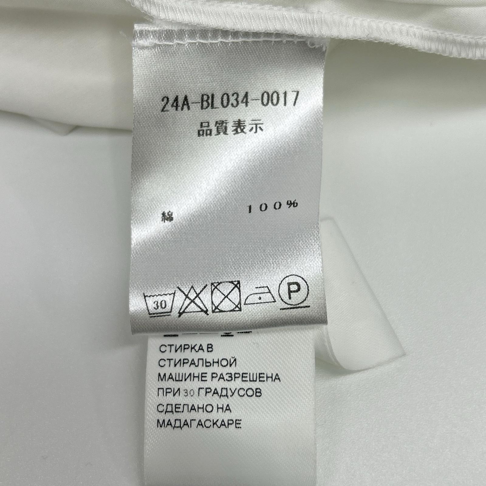 PATOU パトゥ ホワイト オーガニックコットン ラヴァリエール ブラウス トップス