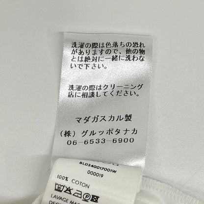 PATOU パトゥ ホワイト オーガニックコットン ラヴァリエール ブラウス トップス