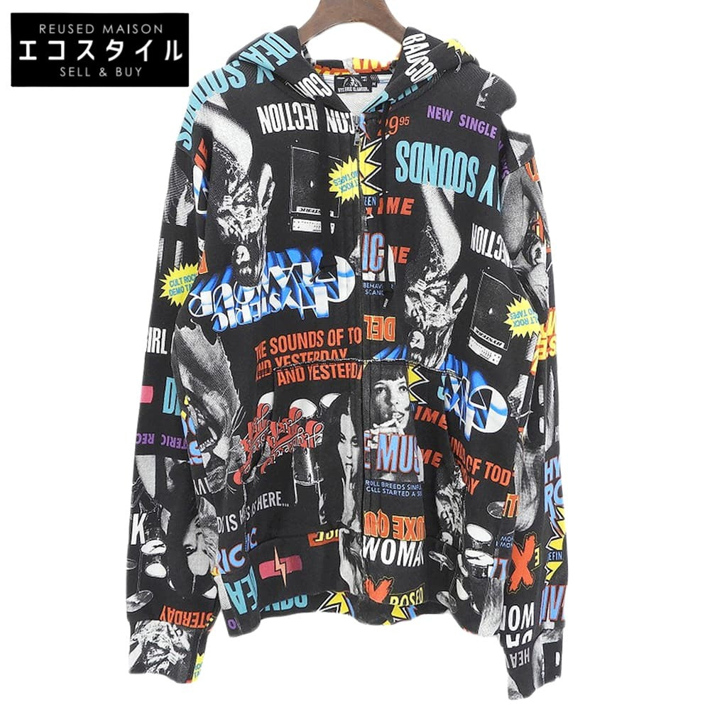 HYSTERIC GLAMOUR ヒステリックグラマー 総柄 コットン ジップアップパーカー トップス メンズ マルチカラー M トップス