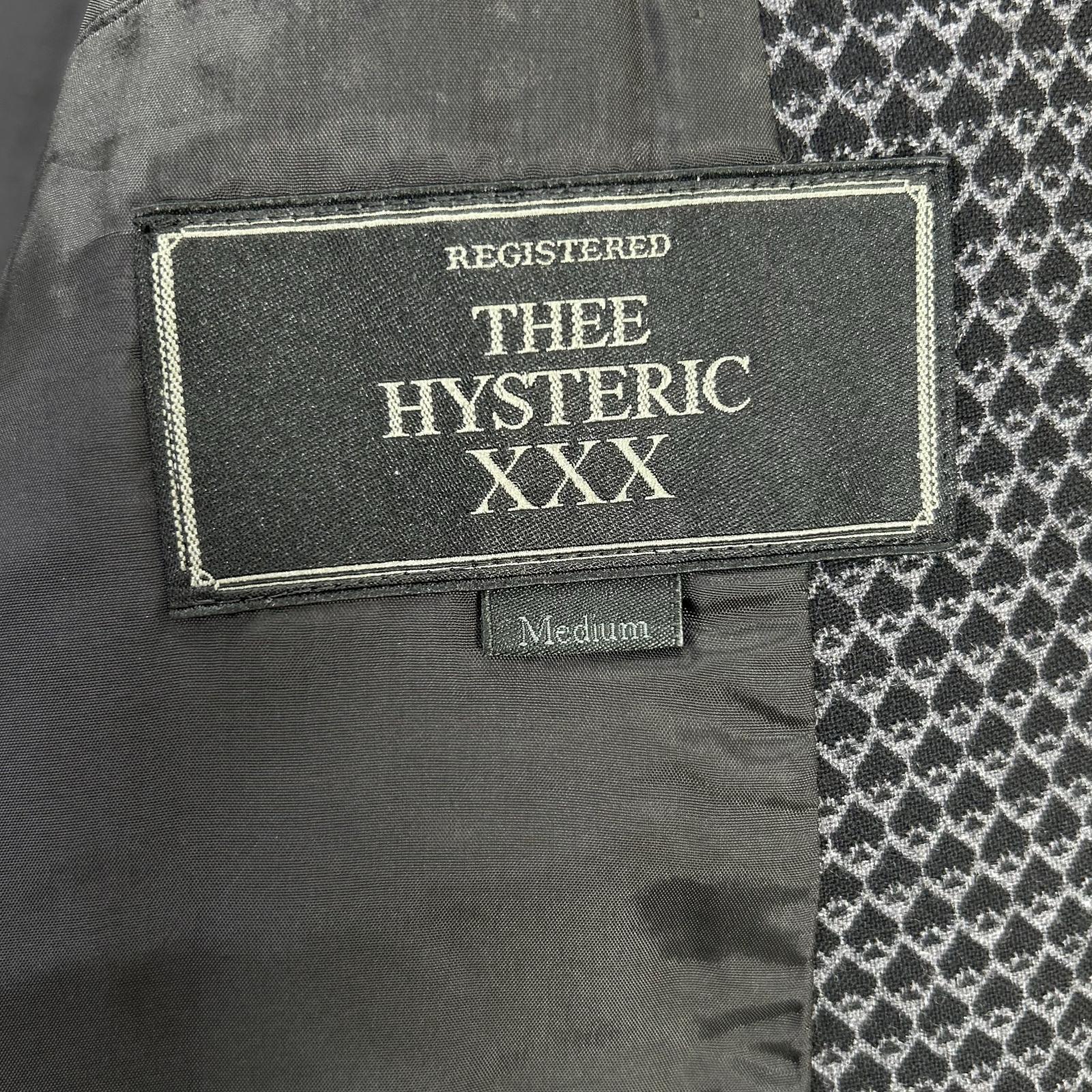 Thee Hysteric XXX ジィヒステリック トリプルエックス ブラック×グレー 総柄 ピークドラペルジャケット ジャケット