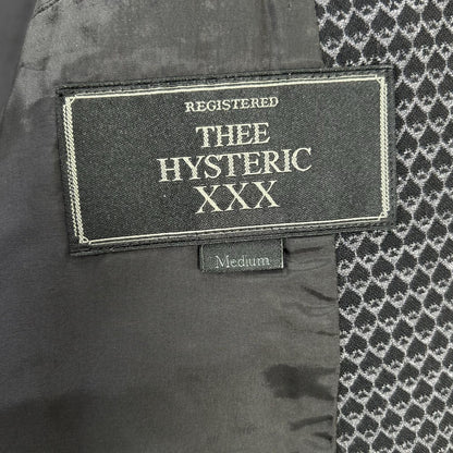 Thee Hysteric XXX ジィヒステリック トリプルエックス ブラック×グレー 総柄 ピークドラペルジャケット ジャケット