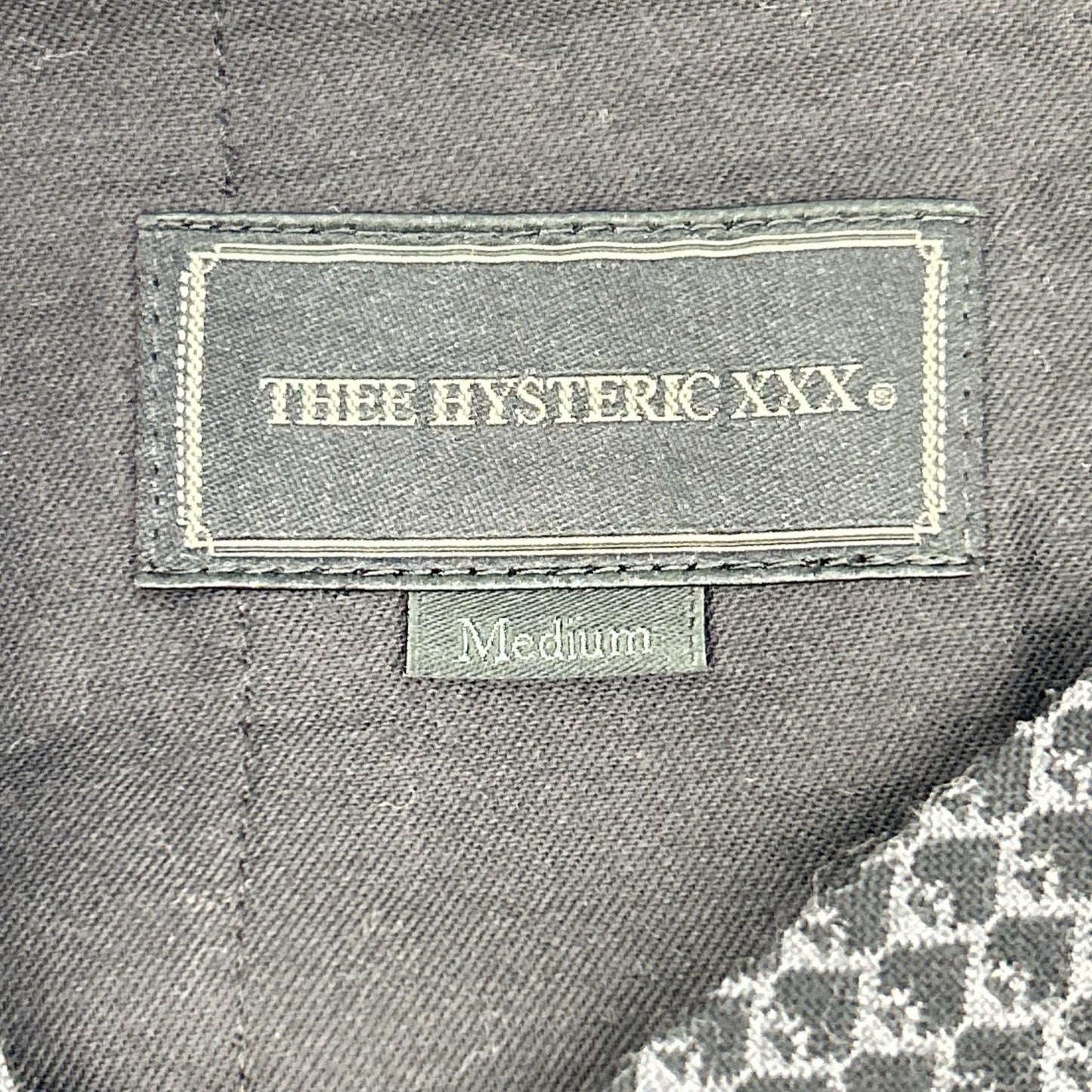 Thee Hysteric XXX ジィヒステリック トリプルエックス ブラック×グレー 総柄 センタープレス テーパードパンツ ボトムス