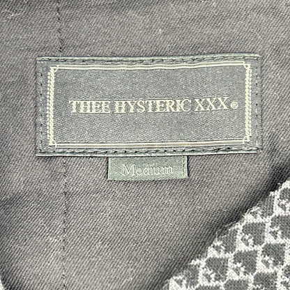 Thee Hysteric XXX ジィヒステリック トリプルエックス ブラック×グレー 総柄 センタープレス テーパードパンツ ボトムス