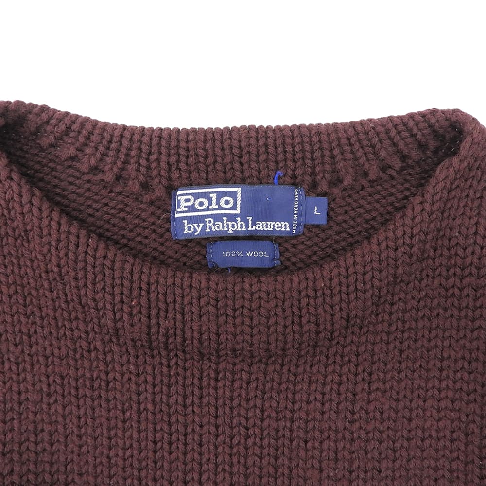 POLObyRalphLauren ポロラルフローレン ミニポニー刺繍 ウール100% ニット トップス レディース ボルドー L トップス