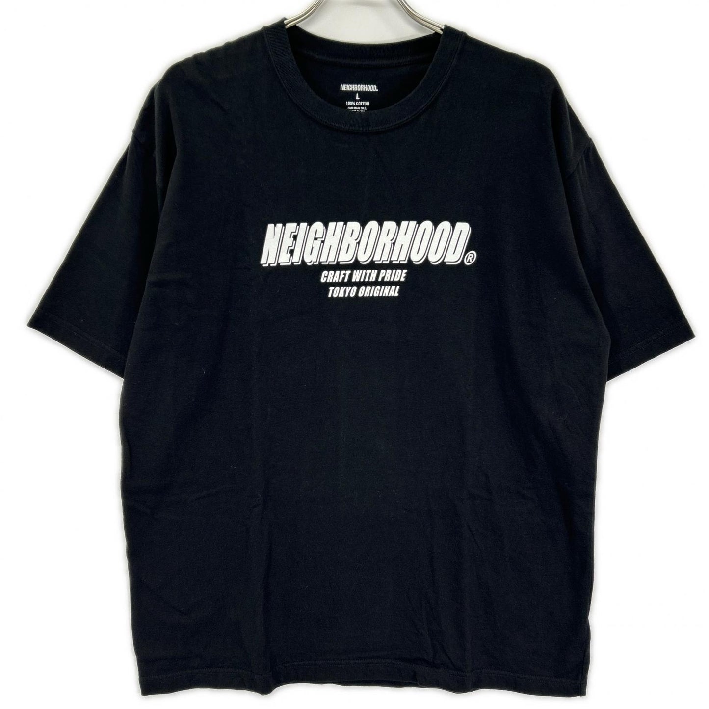 NEIGHBORHOOD ネイバーフッド ブラック NH.TEE プリント 半袖Tシャツ トップス