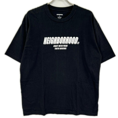 NEIGHBORHOOD ネイバーフッド ブラック NH.TEE プリント 半袖Tシャツ トップス