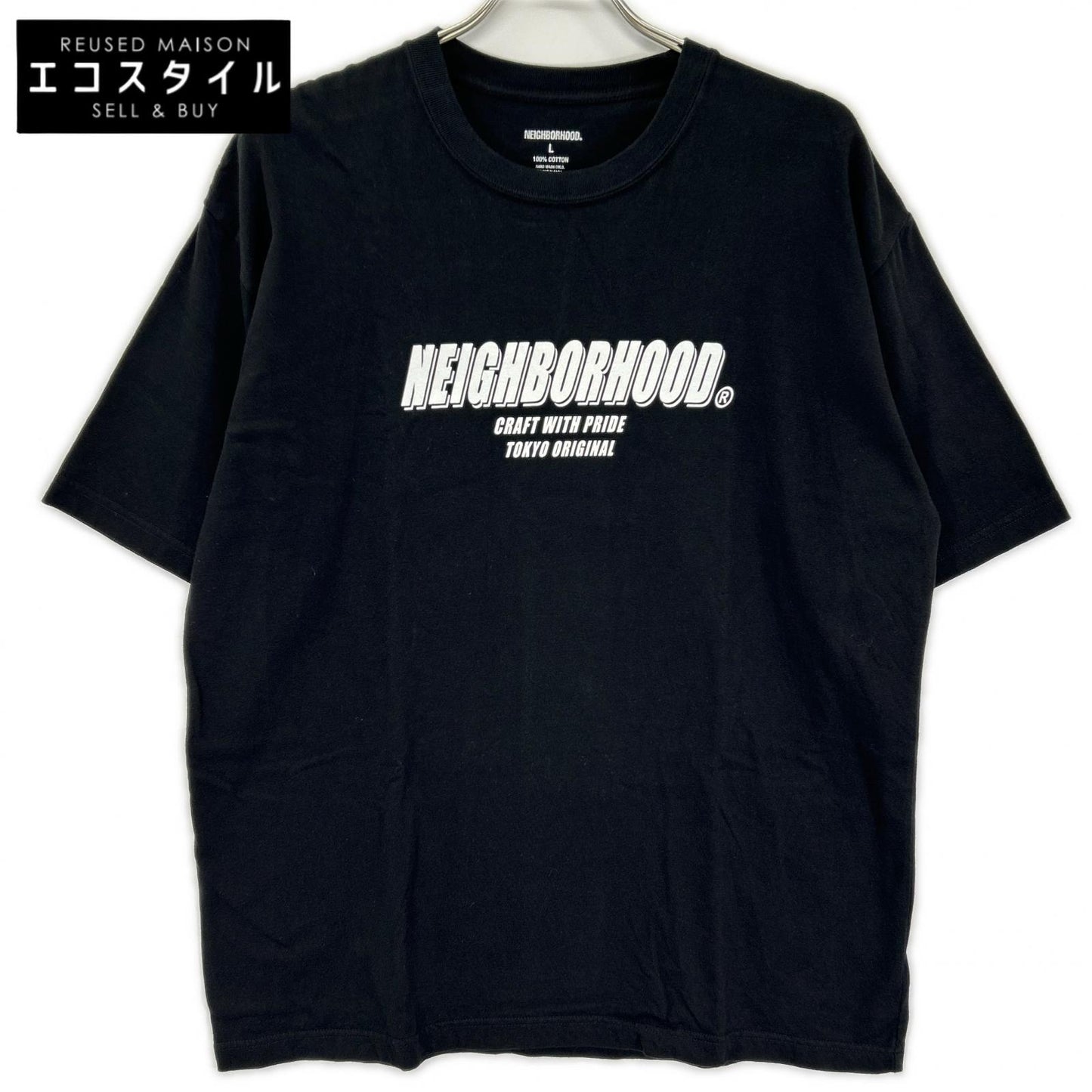 NEIGHBORHOOD ネイバーフッド ブラック NH.TEE プリント 半袖Tシャツ トップス