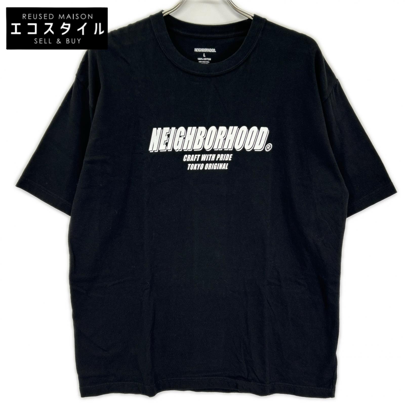 NEIGHBORHOOD ネイバーフッド ブラック NH.TEE プリント 半袖Tシャツ トップス
