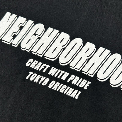 NEIGHBORHOOD ネイバーフッド ブラック NH.TEE プリント 半袖Tシャツ トップス