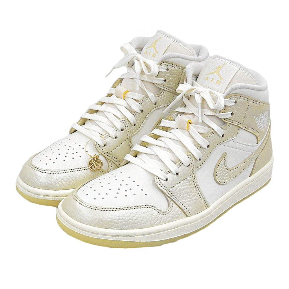 NIKE ナイキ 未使用 AIR JORDAN 1 MID SE シューズ メンズ sail/team gold-pale ivory ホワイト×ゴールド 26cm HV5159-100 シューズ