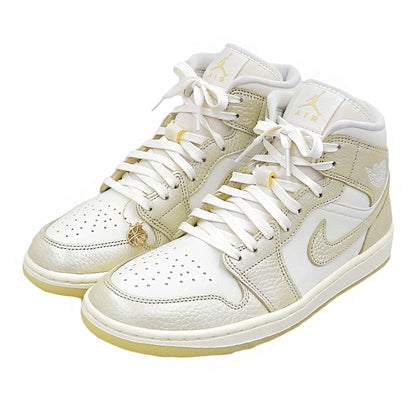 NIKE ナイキ 未使用 AIR JORDAN 1 MID SE シューズ メンズ sail/team gold-pale ivory ホワイト×ゴールド 26cm HV5159-100 シューズ