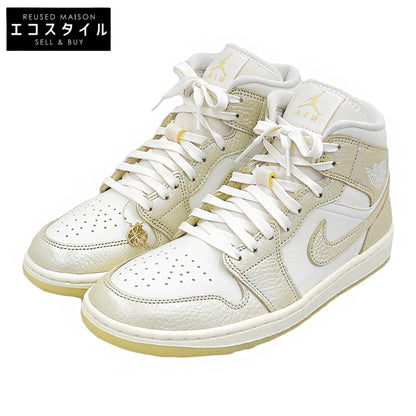 NIKE ナイキ 未使用 AIR JORDAN 1 MID SE シューズ メンズ sail/team gold-pale ivory ホワイト×ゴールド 26cm HV5159-100 シューズ