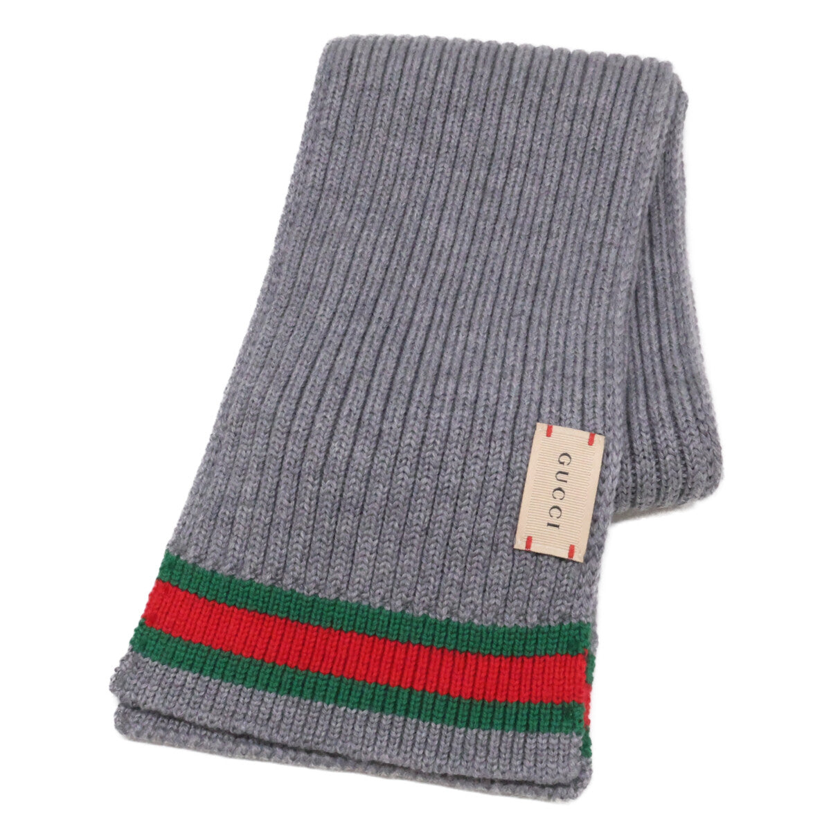 GUCCI グッチ 【美品】シェリーライン リブニット マフラー