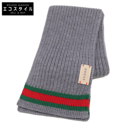 GUCCI グッチ 【美品】シェリーライン リブニット マフラー