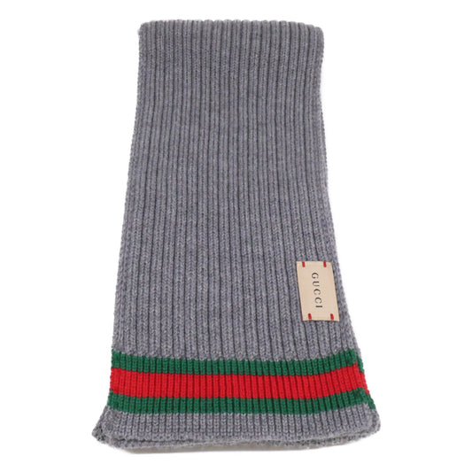 GUCCI グッチ 【美品】シェリーライン リブニット マフラー