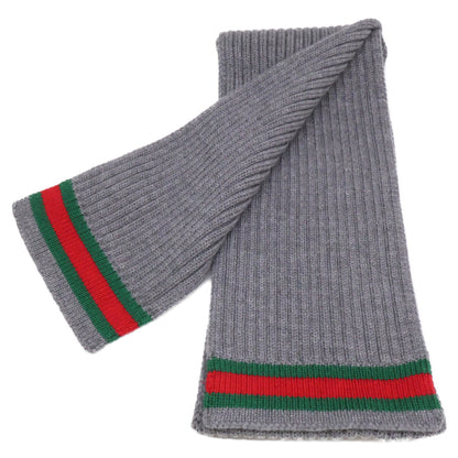 GUCCI グッチ 【美品】シェリーライン リブニット マフラー