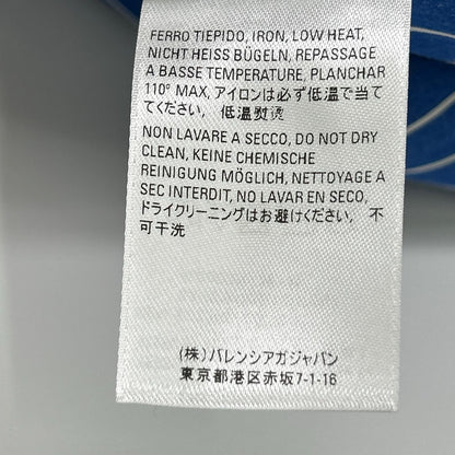BALENCIAGA バレンシアガ 18年製 ブルー バックロゴ オーバーサイズストライプシャツ トップス