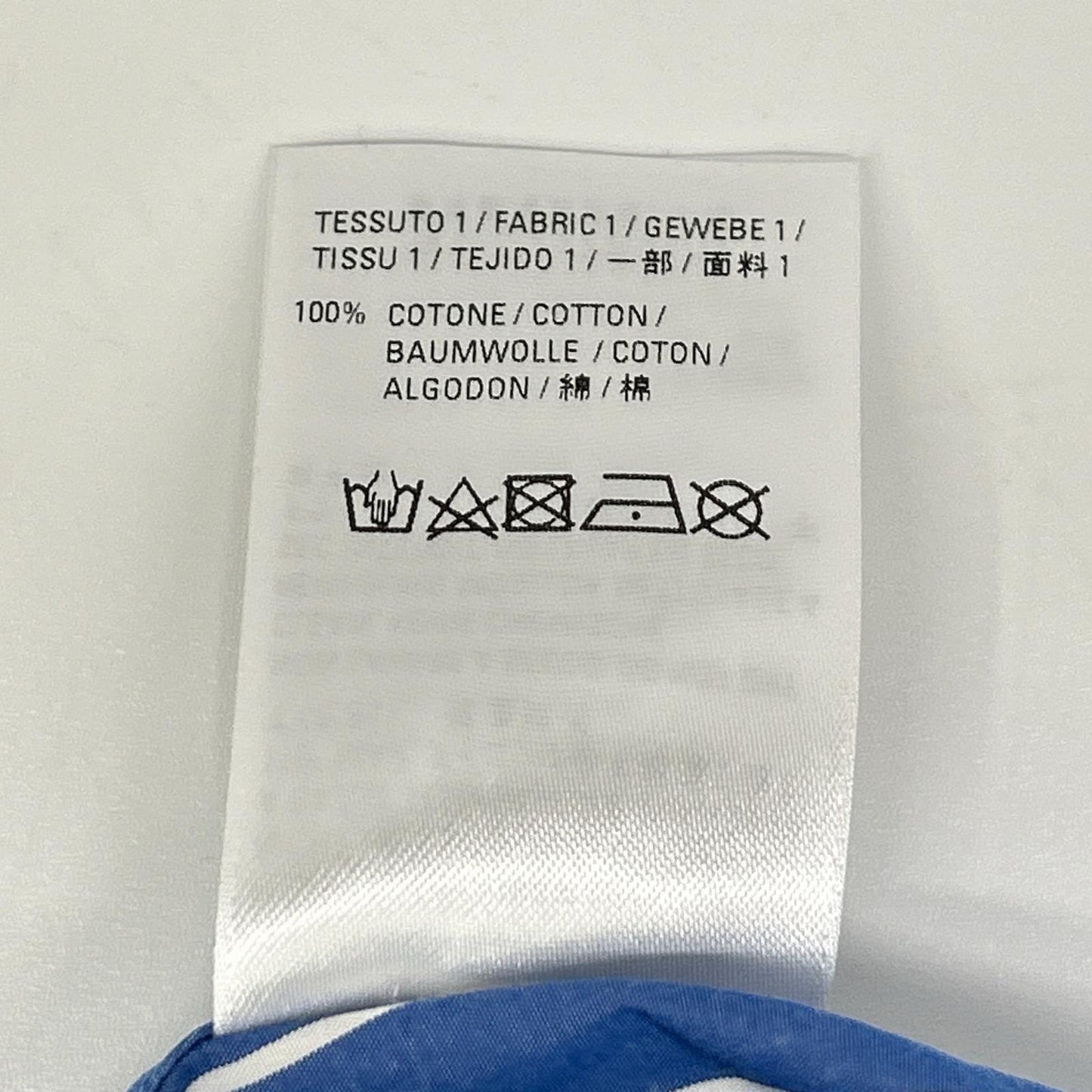 BALENCIAGA バレンシアガ 18年製 ブルー バックロゴ オーバーサイズストライプシャツ トップス