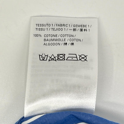 BALENCIAGA バレンシアガ 18年製 ブルー バックロゴ オーバーサイズストライプシャツ トップス