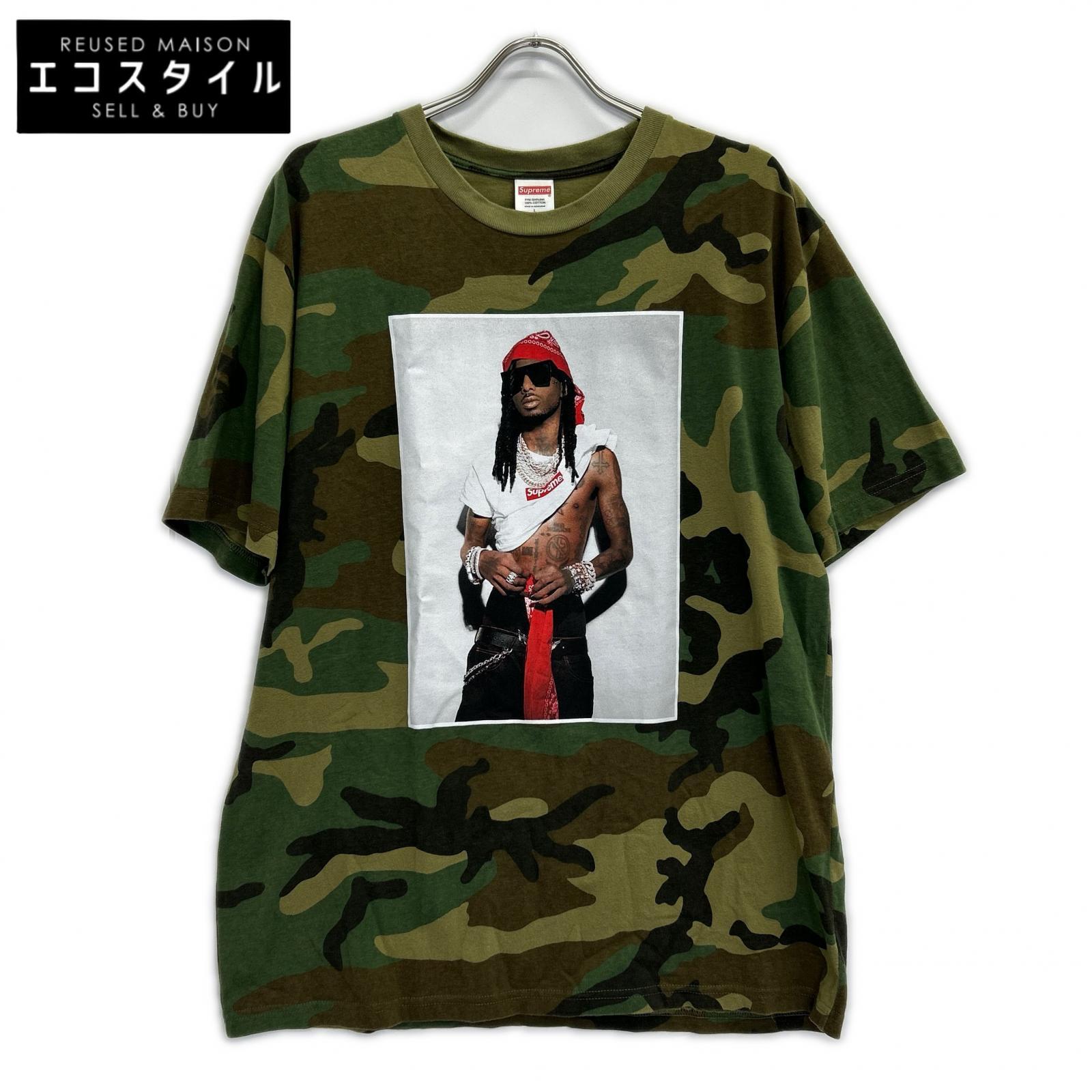 Supreme シュプリーム グリーン カモフラ Playboi Carti Tシャツ トップス