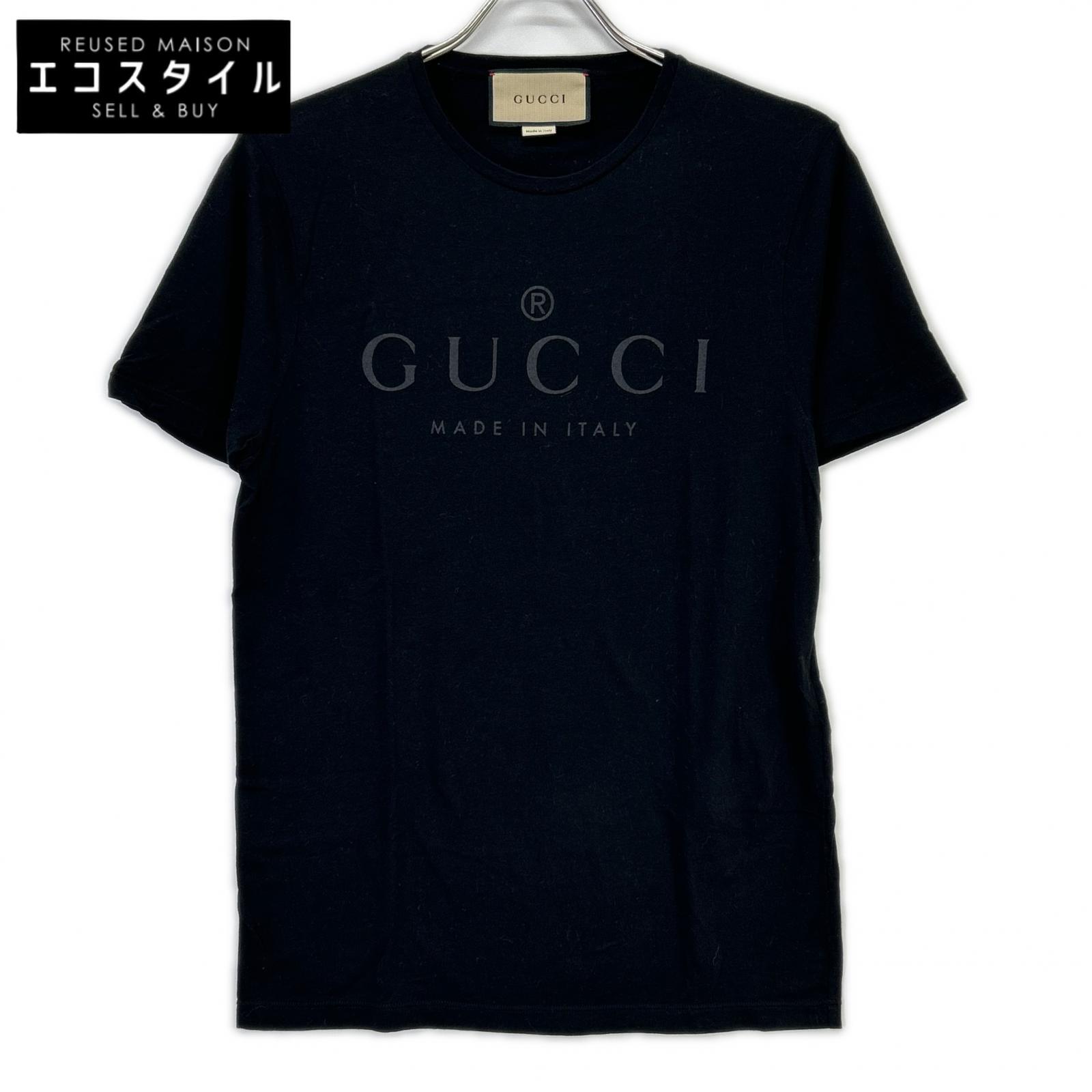 GUCCI グッチ ブラック Tonal Brand Logo Tee トップス