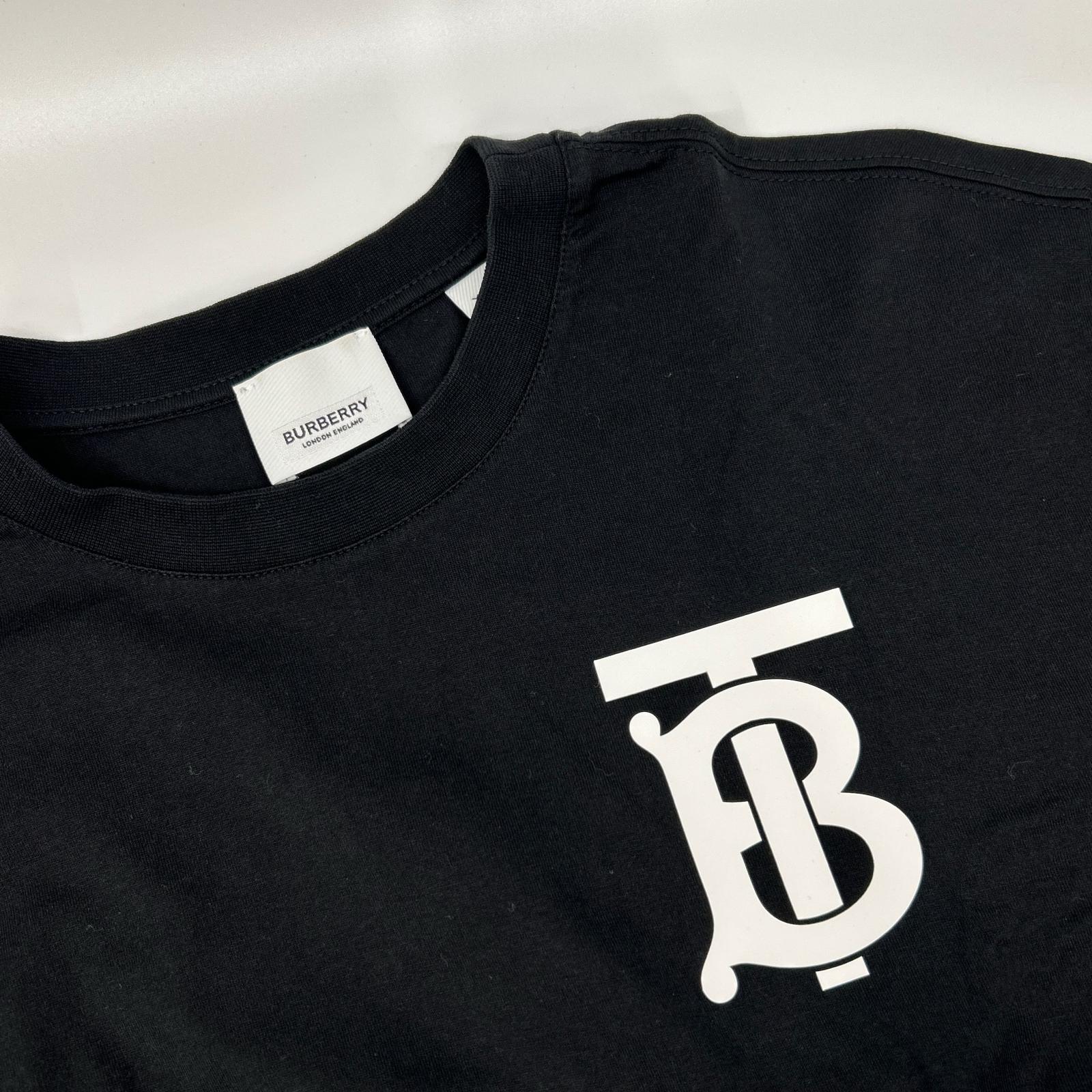 Burberry LONDON バーバリーロンドン ブラック TBロゴプリント 長袖Tシャツ トップス