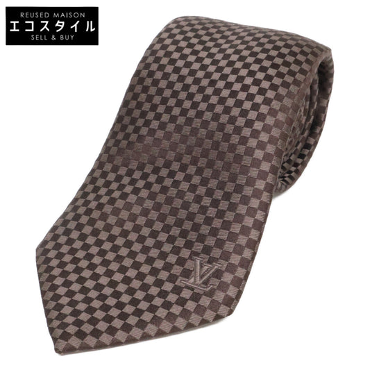 LOUIS VUITTON Louis Vuitton [Excellent Condition] Damier 100% Silk Tie