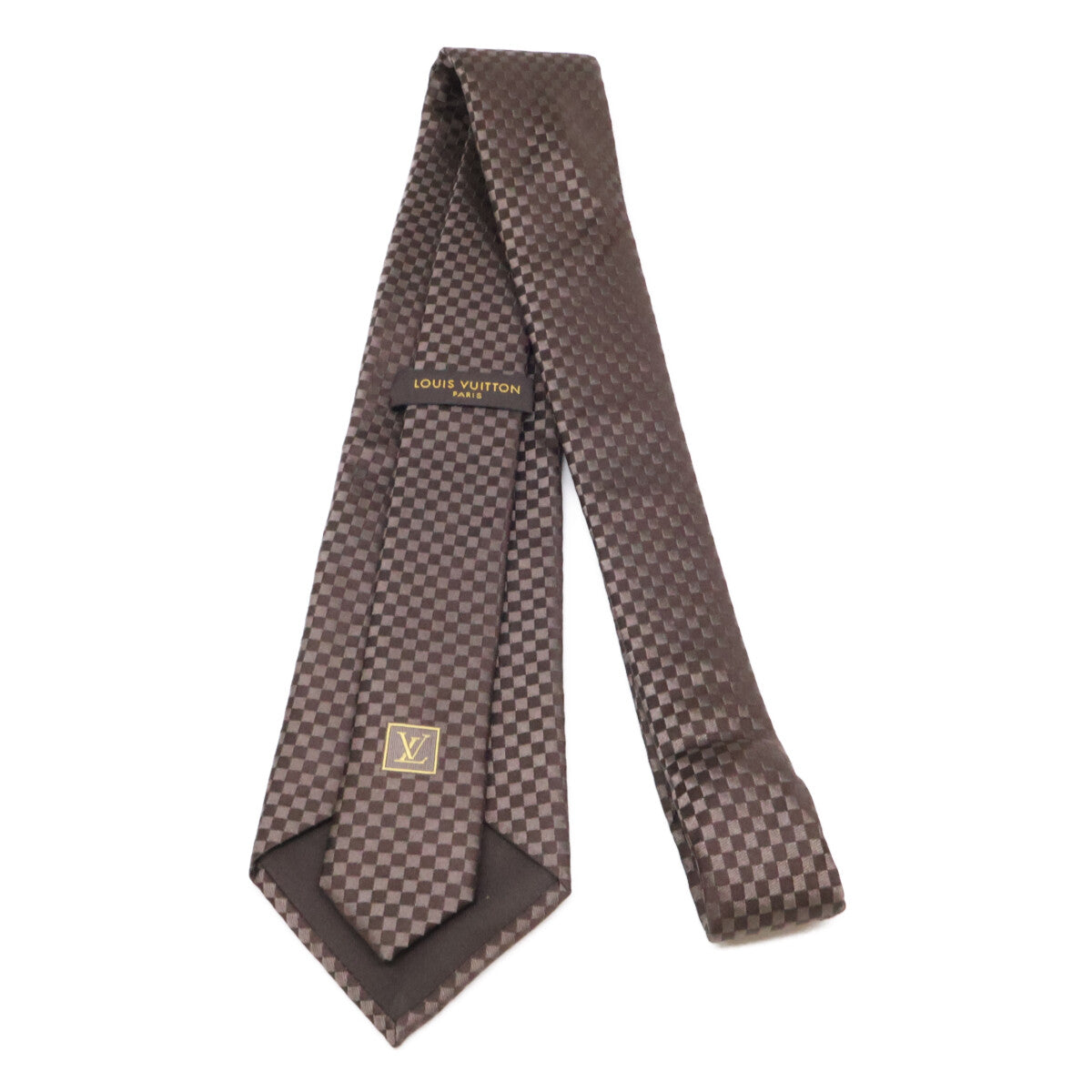 LOUIS VUITTON ルイヴィトン 【美品】ダミエ シルク100％ ネクタイ
