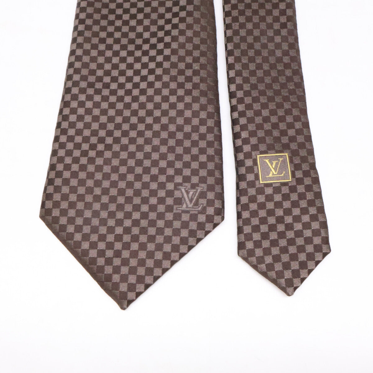 LOUIS VUITTON ルイヴィトン 【美品】ダミエ シルク100％ ネクタイ