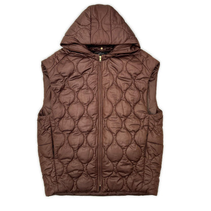 STUNNING LURE Stunning Lure 114290052200 Brown Hooded Quilted Vest Vest