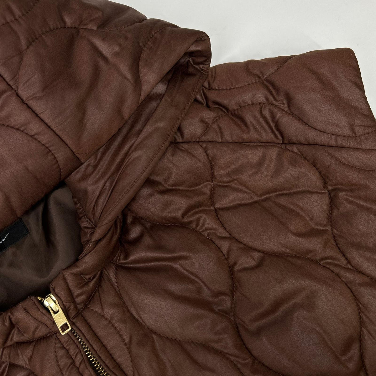 STUNNING LURE Stunning Lure 114290052200 Brown Hooded Quilted Vest Vest