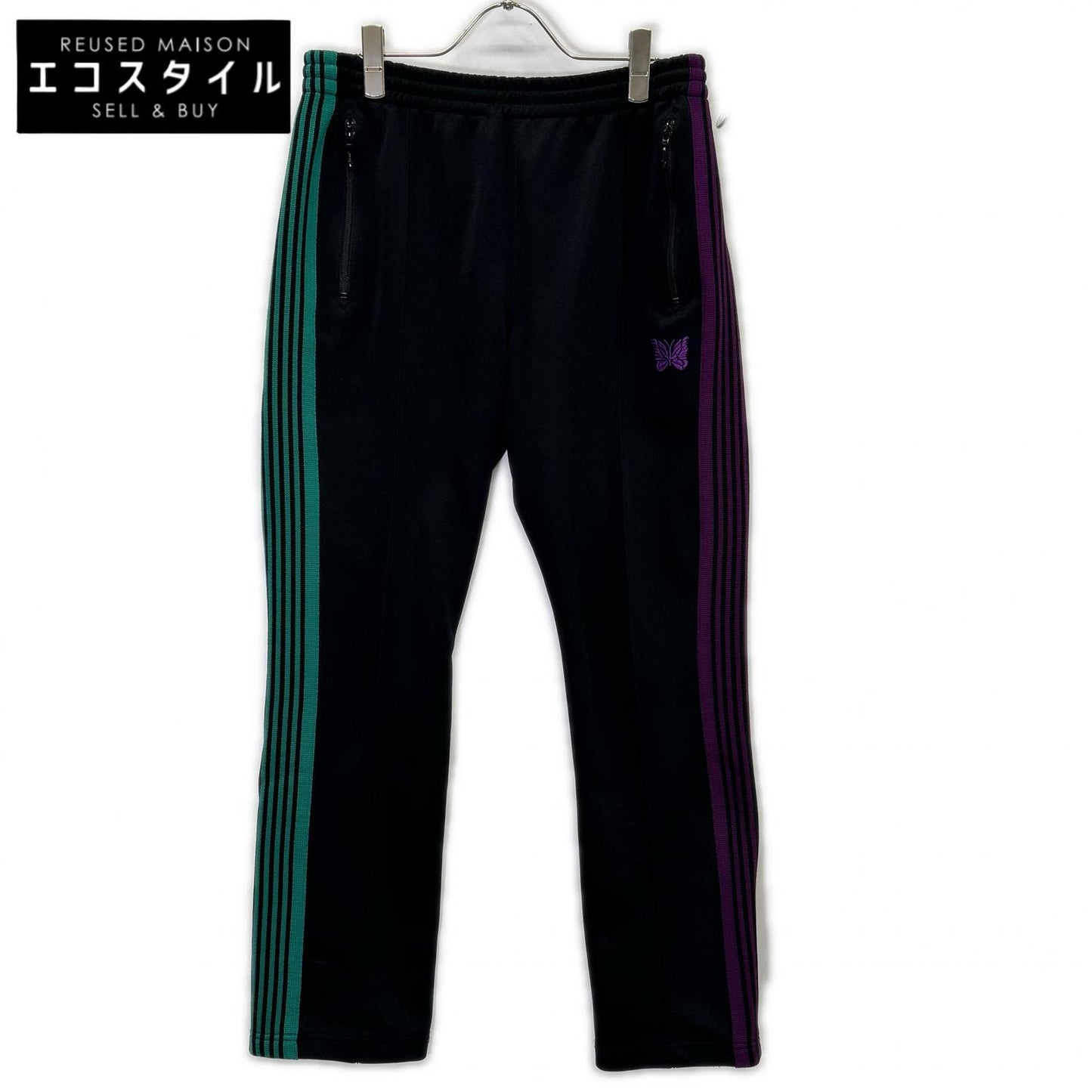 needles ニードルズ 【×FREAK'S STORE】IN376 ブラック サイドライントラックパンツ ボトムス