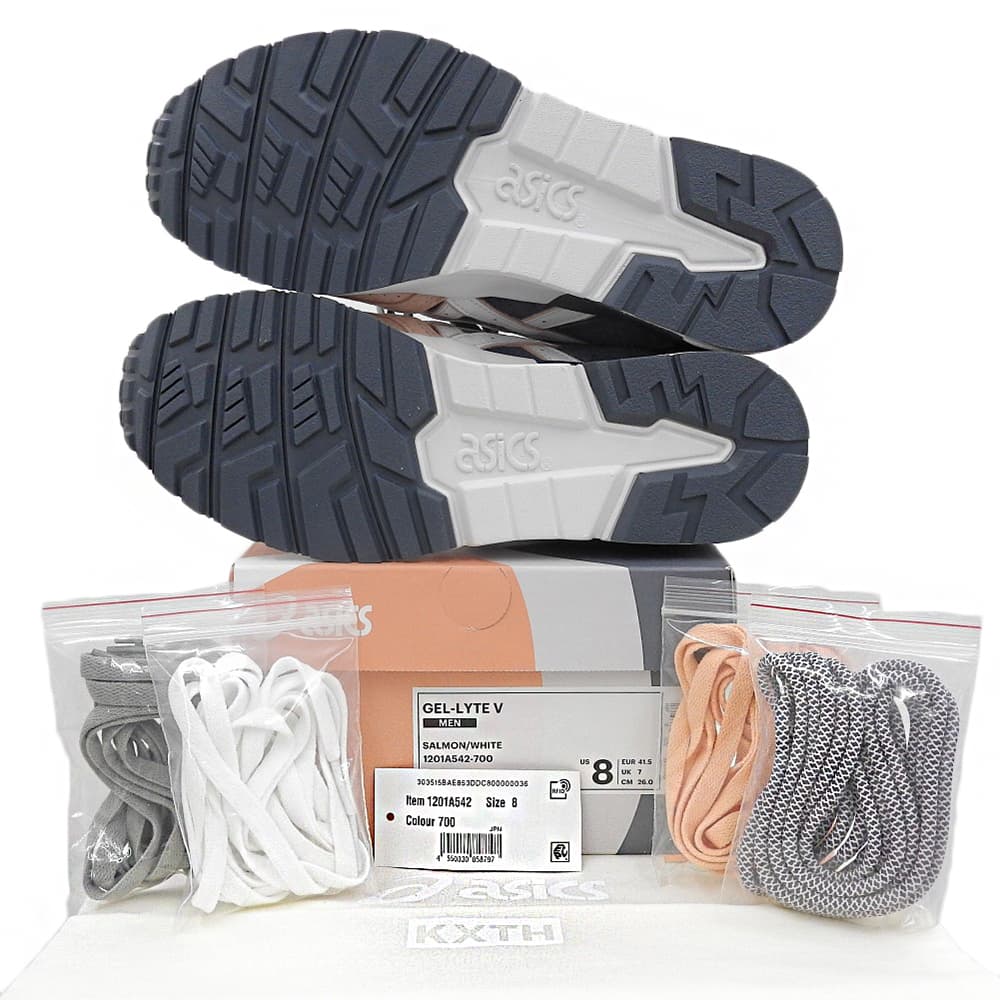 asics アシックス 新品同様 10TH Gel-Lyte 5 Salmon Toe ローカットスニーカー シューズ メンズ ネイビー×ピンク 26cm 1201A52 シューズ