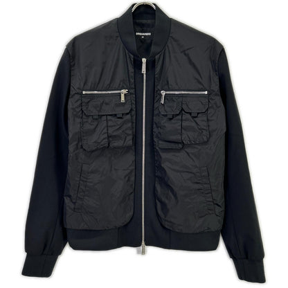 DSQUARED2 ディースクエアード S74AM1208 ブラック レイヤード ボンバージャケット ジャケット