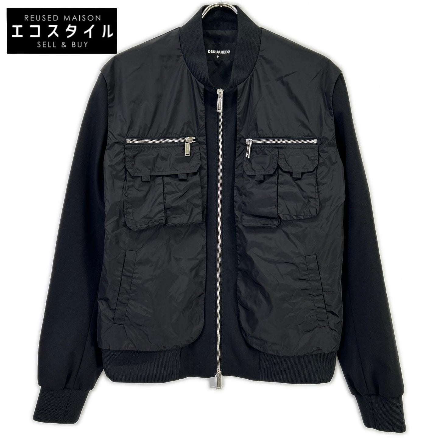 DSQUARED2 ディースクエアード S74AM1208 ブラック レイヤード ボンバージャケット ジャケット