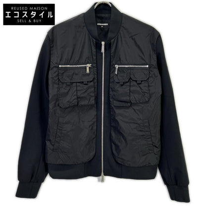 DSQUARED2 ディースクエアード S74AM1208 ブラック レイヤード ボンバージャケット ジャケット