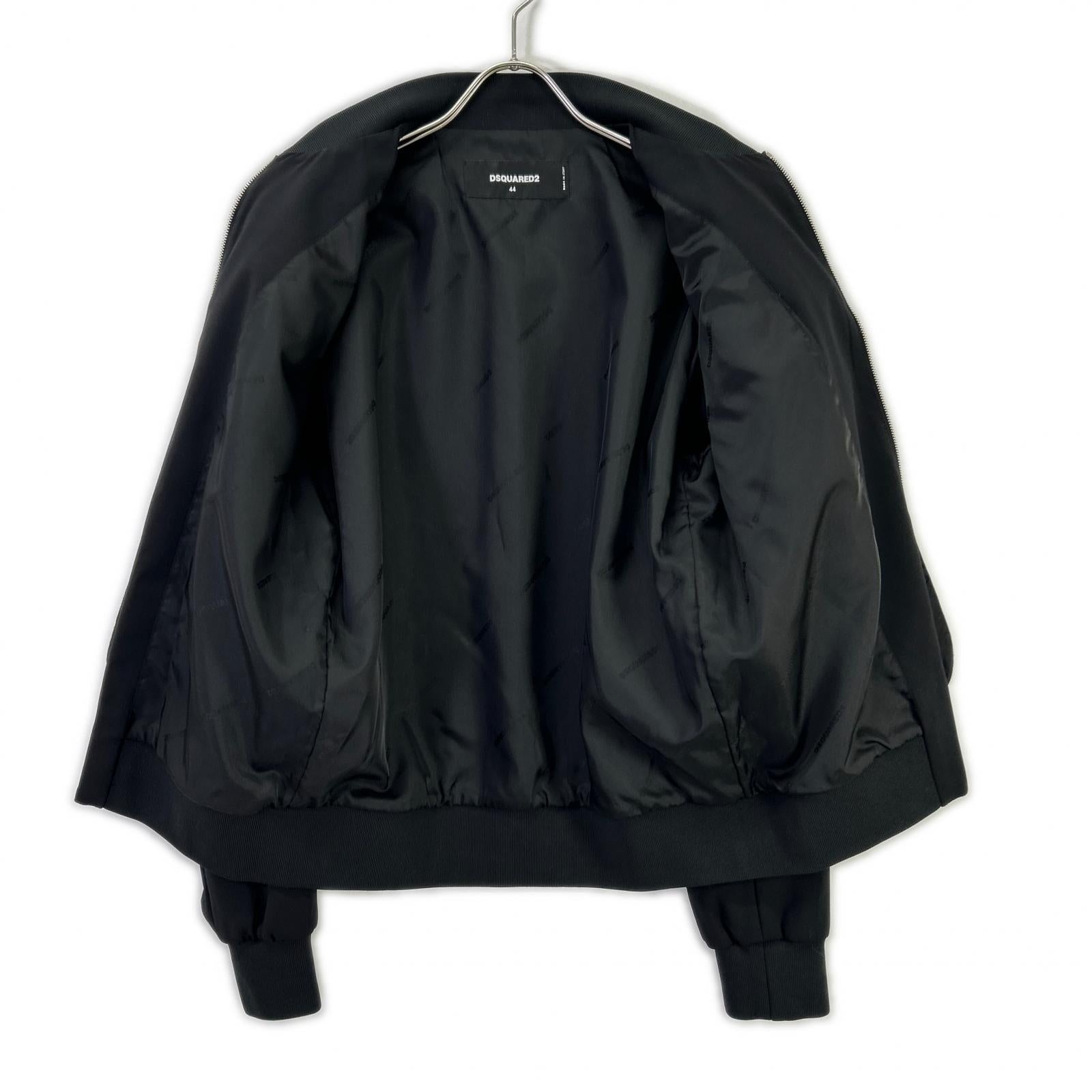 DSQUARED2 ディースクエアード S74AM1208 ブラック レイヤード ボンバージャケット ジャケット