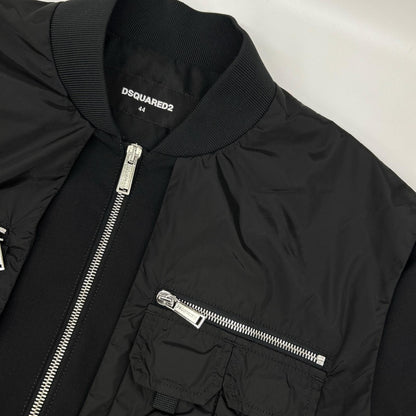 DSQUARED2 ディースクエアード S74AM1208 ブラック レイヤード ボンバージャケット ジャケット