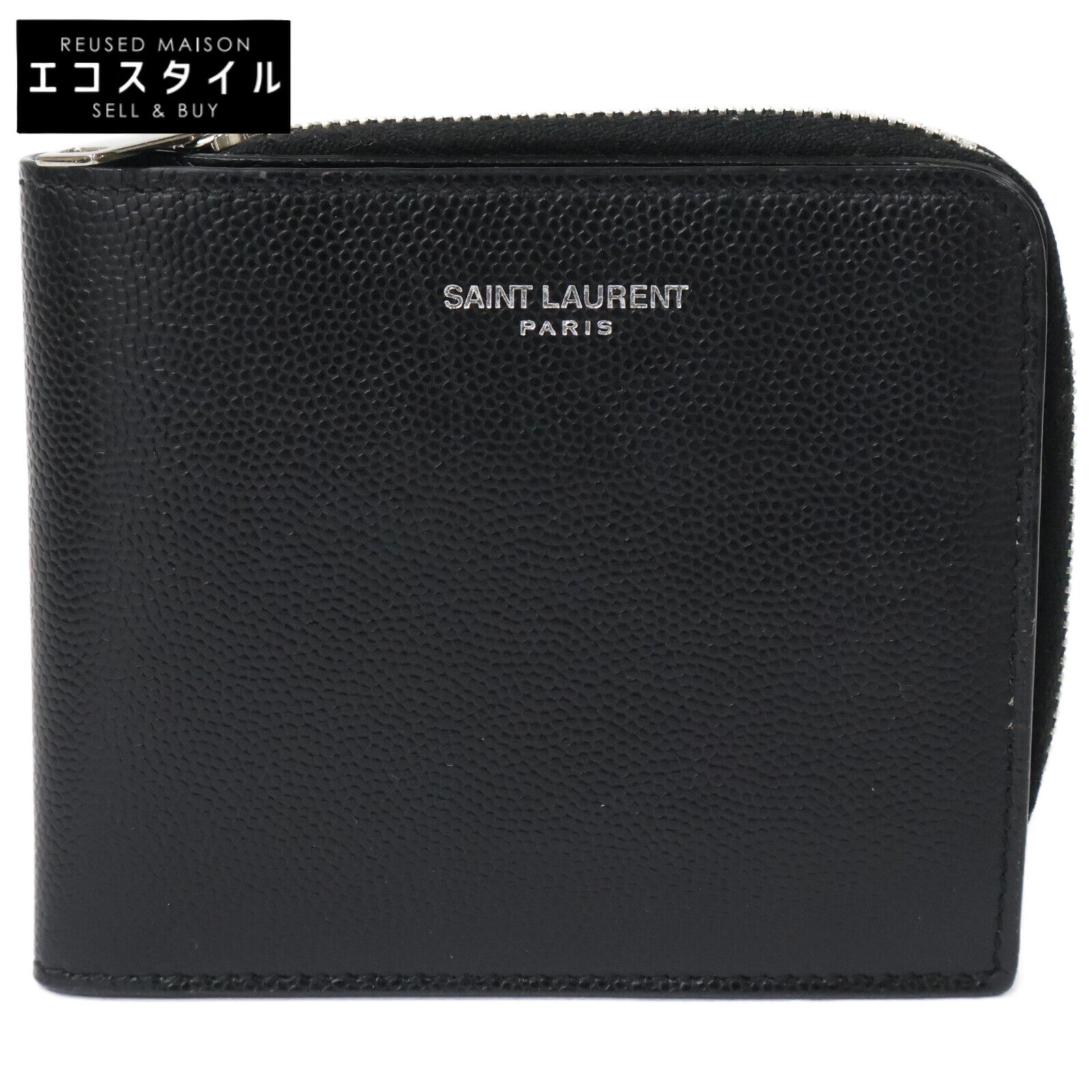 SAINT LAURENT PARIS サンローランパリ 【美品】イースト/ウェスト ウォレット 二つ折り財布（小銭入れあり）